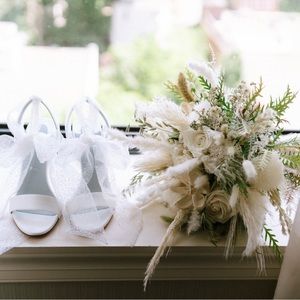 Christian Louboutin Desert 100 satin and glittered tulle sandals